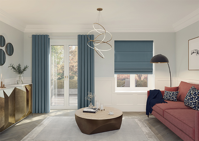 Akoya Faux Silk, Lustre Ink Blue - Made to Measure Curtain - Image 15